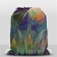 Mountains Abstract Mountain Range Drawstring Bag (small) by Wegoenart