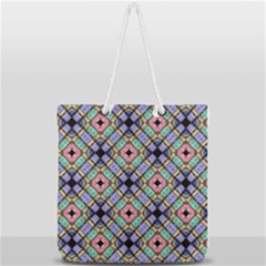 Pattern Wallpaper Background Abstract Geometry Full Print Rope Handle Tote (large) by Wegoenart