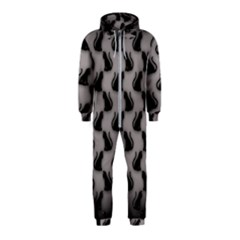 Black Cats On Gray Hooded Jumpsuit (kids) by bloomingvinedesign