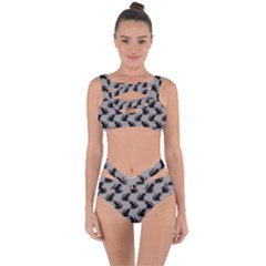 Black Cats On Gray Bandaged Up Bikini Set  by bloomingvinedesign