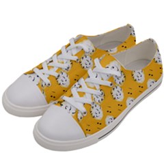 Fluffy Clouds Mustard  Women s Low Top Canvas Sneakers by VeataAtticus