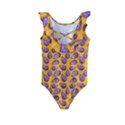 Tropical Orange Avocadoes Kids  Frill Swimsuit View2