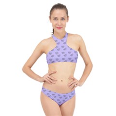 Zodiac Bat Lilac High Neck Bikini Set by snowwhitegirl