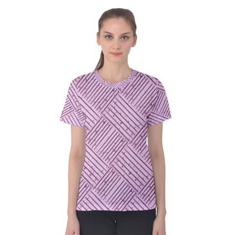 Wood Texture Diagonal Weave Pastel Women s Cotton Tee by Mariart