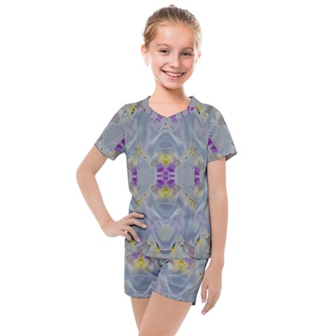 We Are Flower People In Bloom Kids  Mesh Tee And Shorts Set by pepitasart