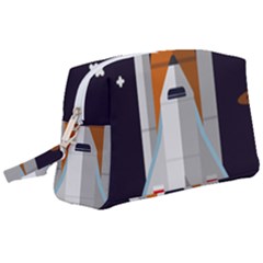 Rocket Space Universe Spaceship Wristlet Pouch Bag (large) by Pakrebo