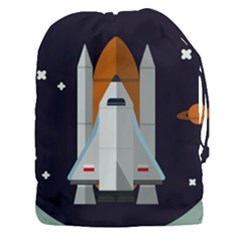 Rocket Space Universe Spaceship Drawstring Pouch (xxxl) by Pakrebo