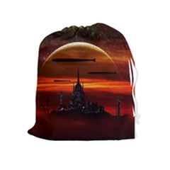 Science Fiction Digital Illustration Drawstring Pouch (xl) by Pakrebo
