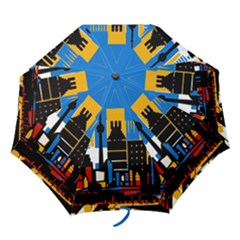 Architecture City House Window Folding Umbrellas by Pakrebo