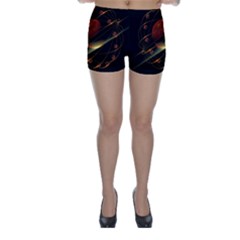Fractal Digital Art Skinny Shorts by Pakrebo