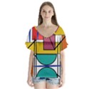 Design 10 V-Neck Flutter Sleeve Top View1