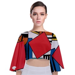Design 9 Tie Back Butterfly Sleeve Chiffon Top by TajahOlsonDesigns