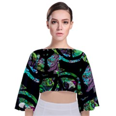 Design 11 Tie Back Butterfly Sleeve Chiffon Top by TajahOlsonDesigns