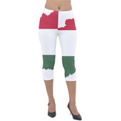 Hungary Country Europe Flag Lightweight Velour Capri Leggings  by Sapixe