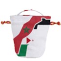 Western Sahara Flag Map Geography Drawstring Bucket Bag View1