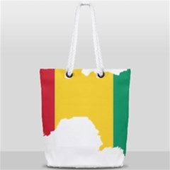 Guinea Flag Map Geography Outline Full Print Rope Handle Tote (small) by Sapixe