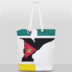 Mozambique Flag Map Geography Full Print Rope Handle Tote (small) by Sapixe