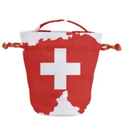 Switzerland Country Europe Flag Drawstring Bucket Bag by Sapixe