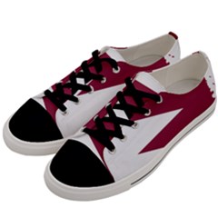 Borders Country Flag Geography Map Qatar Men s Low Top Canvas Sneakers by Sapixe