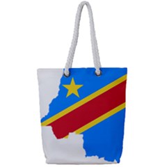 Democratic Republic Of The Congo Flag Full Print Rope Handle Tote (small) by Sapixe