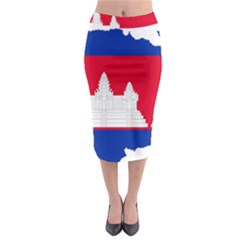 Borders Country Flag Geography Map Midi Pencil Skirt by Sapixe