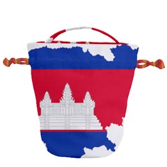 Borders Country Flag Geography Map Drawstring Bucket Bag by Sapixe