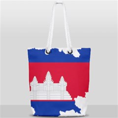 Borders Country Flag Geography Map Full Print Rope Handle Tote (small) by Sapixe