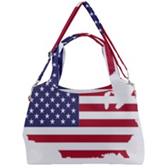 America Art Borders Cartography Double Compartment Shoulder Bag by Sapixe