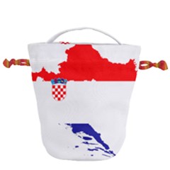 Croatia Country Europe Flag Drawstring Bucket Bag by Sapixe