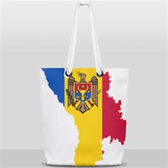 Moldova Country Europe Flag Full Print Rope Handle Tote (small) by Sapixe
