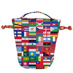 Flags Countries International Drawstring Bucket Bag by Sapixe