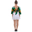 Brazil Flag Country Symbol Tie Back Butterfly Sleeve Chiffon Top View2