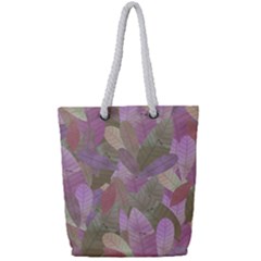 Watercolor Leaves Pattern Full Print Rope Handle Tote (small) by Valentinaart