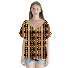Rby 39 V-neck Flutter Sleeve Top by ArtworkByPatrick