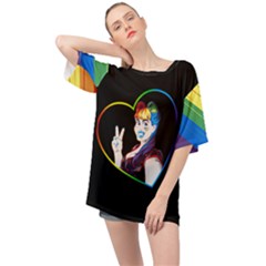 Rainbow Hair Oversized Chiffon Top by JadehawksAnD