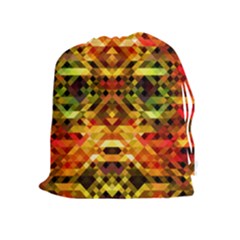 Mosaic Structure Grain Mode Drawstring Pouch (xl) by Pakrebo
