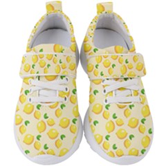 Fruits Template Lemons Yellow Kids  Velcro Strap Shoes by Pakrebo