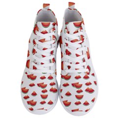 Summer Watermelon Pattern Men s Lightweight High Top Sneakers by Pakrebo