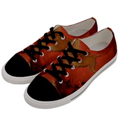 Elegant Decorative Bird Men s Low Top Canvas Sneakers by FantasyWorld7