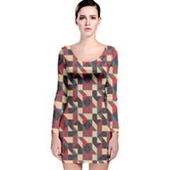 Pattern Textiles Long Sleeve Velvet Bodycon Dress by HermanTelo