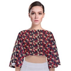 Pattern Textiles Tie Back Butterfly Sleeve Chiffon Top by HermanTelo