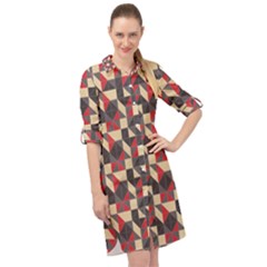 Pattern Textiles Long Sleeve Mini Shirt Dress by HermanTelo