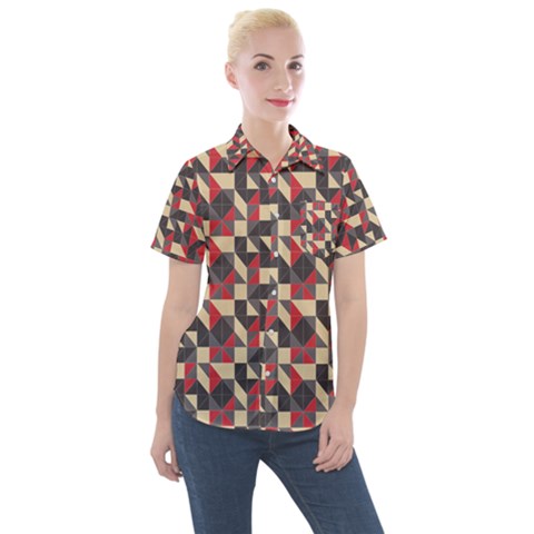Pattern Textiles Women s Short Sleeve Pocket Shirt by HermanTelo