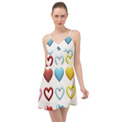 Puffy Hearts Heart Clipart Hearts Summer Time Chiffon Dress by Pakrebo