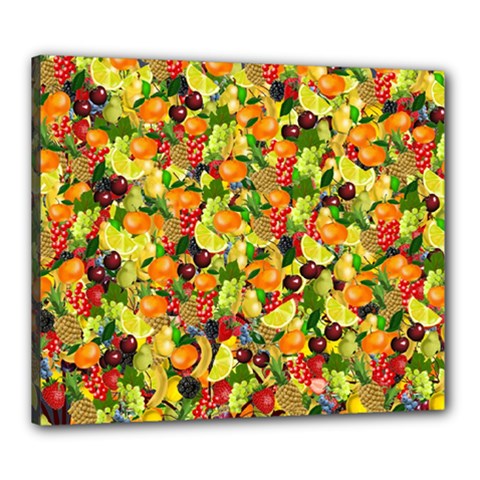 Background Pattern Structure Fruit Canvas 24  X 20  (stretched) by Pakrebo