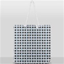 Black Flower On Blue White Pattern Full Print Rope Handle Tote (Large) View2