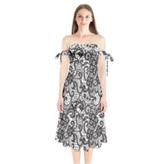 Encaje Shoulder Tie Bardot Midi Dress by Sobalvarro