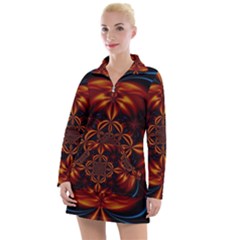 Abstract Art Artwork Fractal Design Women s Long Sleeve Casual Dress by Simbadda
