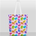 Background Abstract Leaves Color Full Print Rope Handle Tote (Small) View1