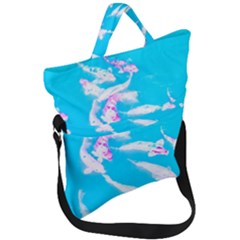 Koi Carp Scape Fold Over Handle Tote Bag by essentialimage